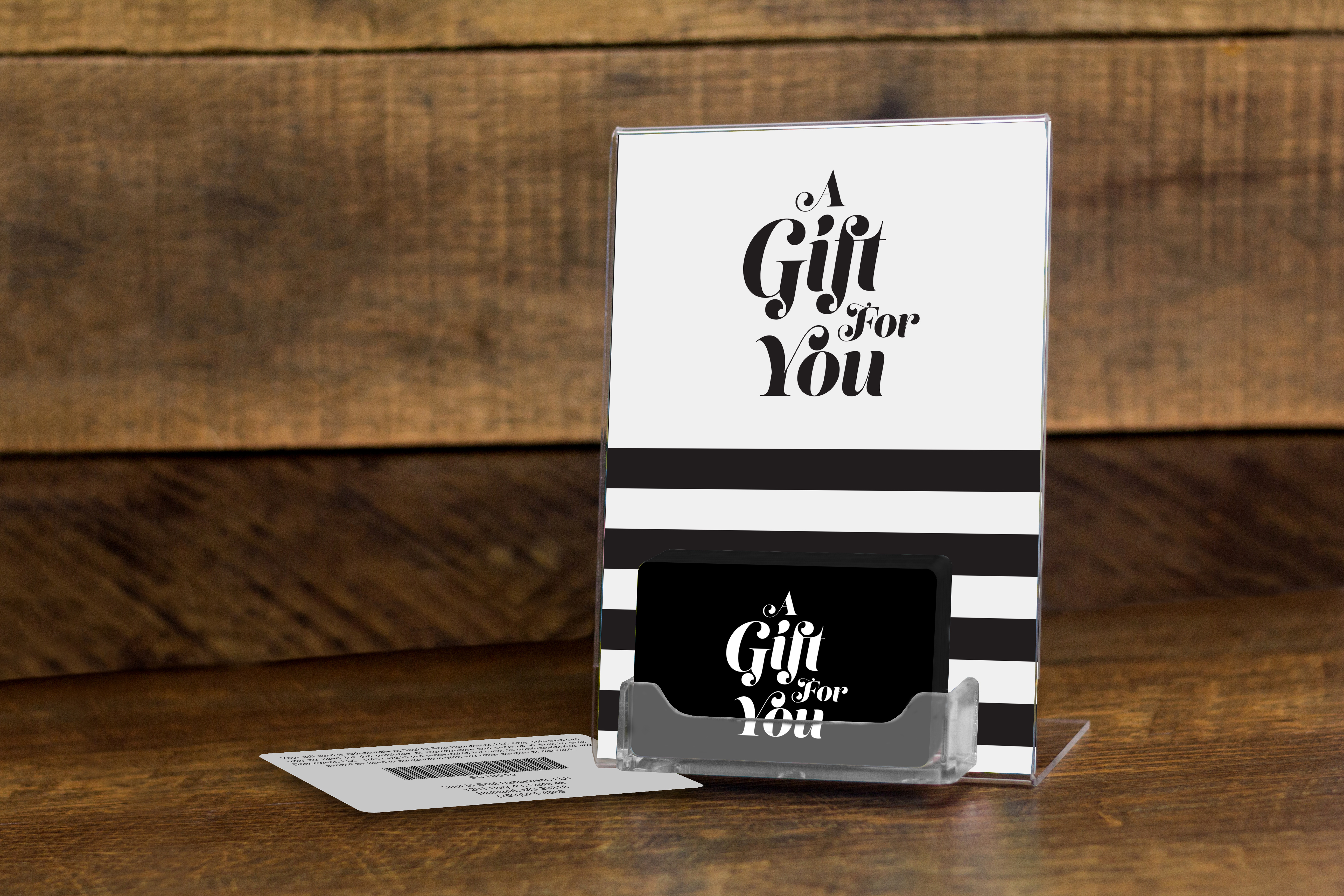 A Gift For You Black Gift Cards with Acrylic Display Stand