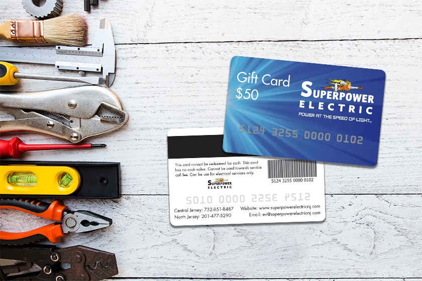Embossed Gift Card for Superpower Electric