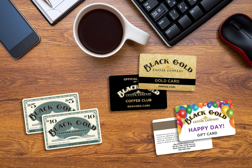 Black Gold Coffee Company Custom Plastic Cards