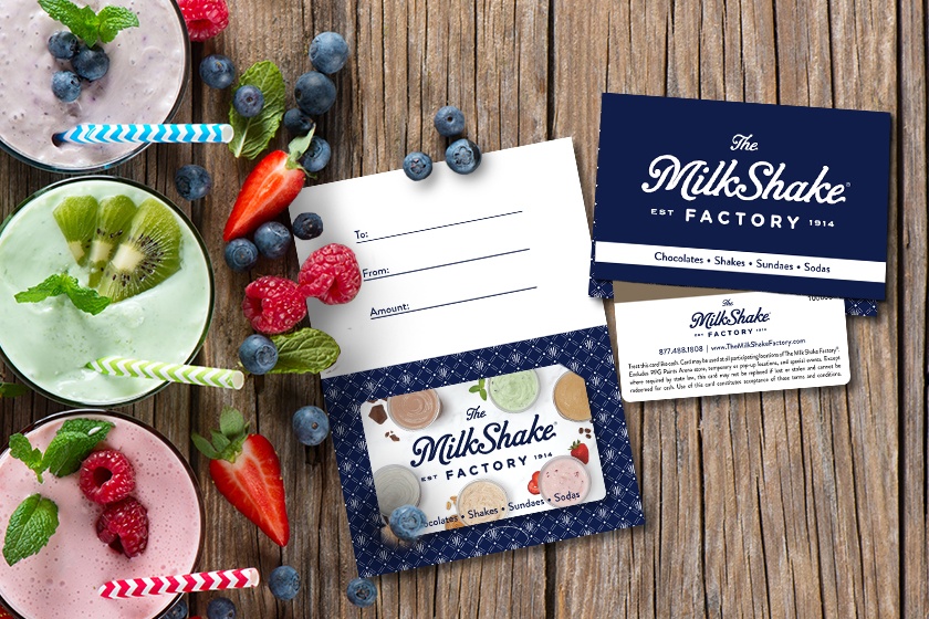 The MilkShake Factory Gift Cards and Gift Card Holders