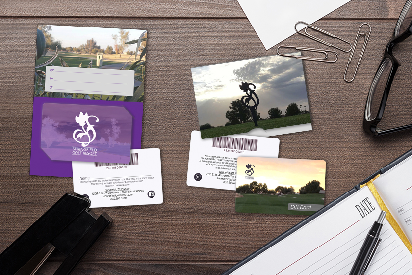 Springfield Golf Resort Gift Cards and Custom Gift Card Holders