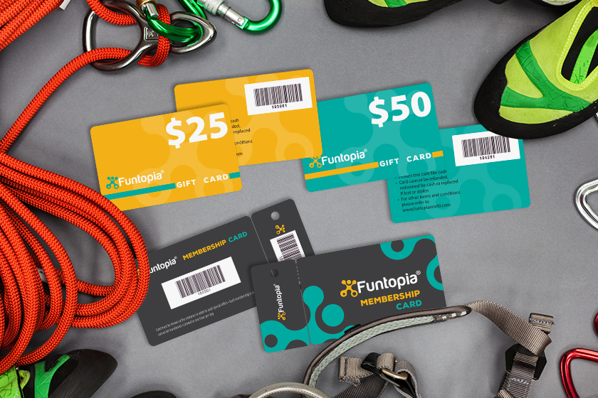 Funtopia Gift Cards and Membership Cards