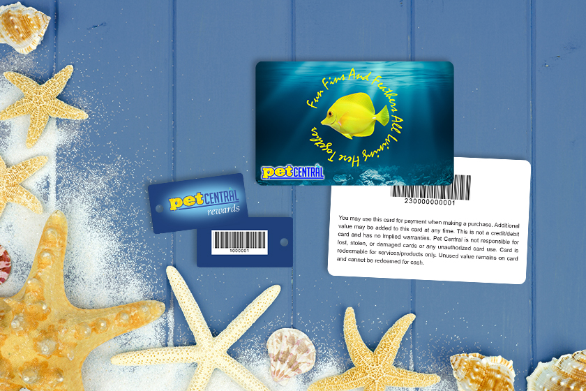 Pet Central Gift Cards and Rewards Key Tags