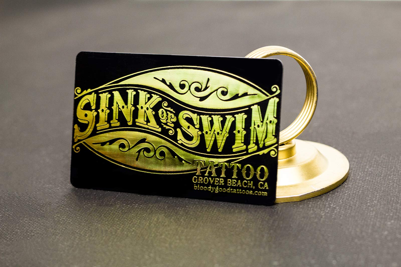 Sink or Swim Tattoo Foil Business Cards