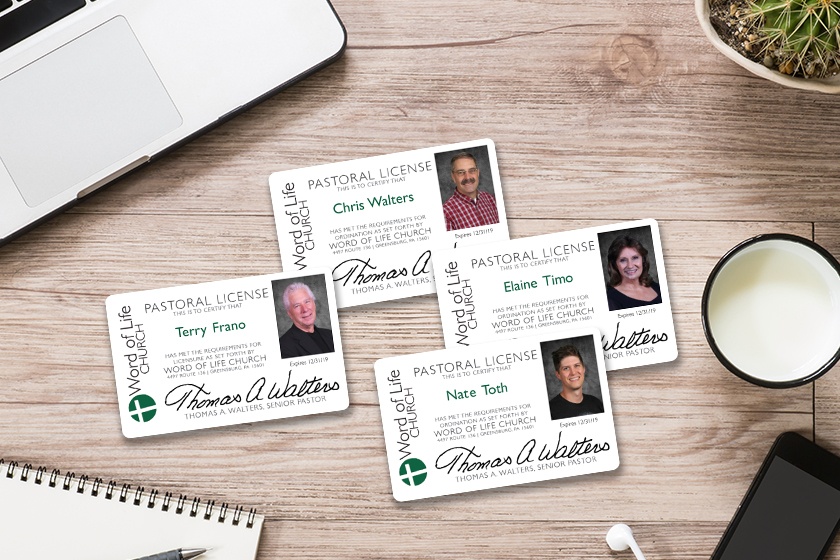World of Life Church Pastoral License Photo ID Card