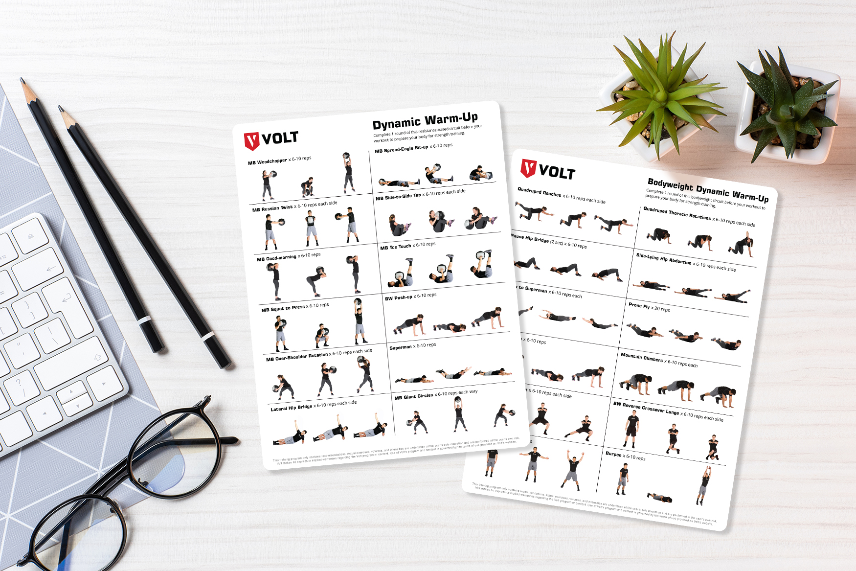 Volt Dynamic Warm-Up Exercise Informational Cards