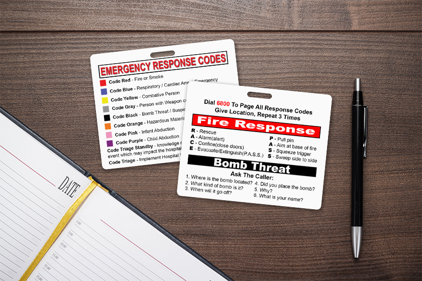 Emergency Response Code Informational Tags