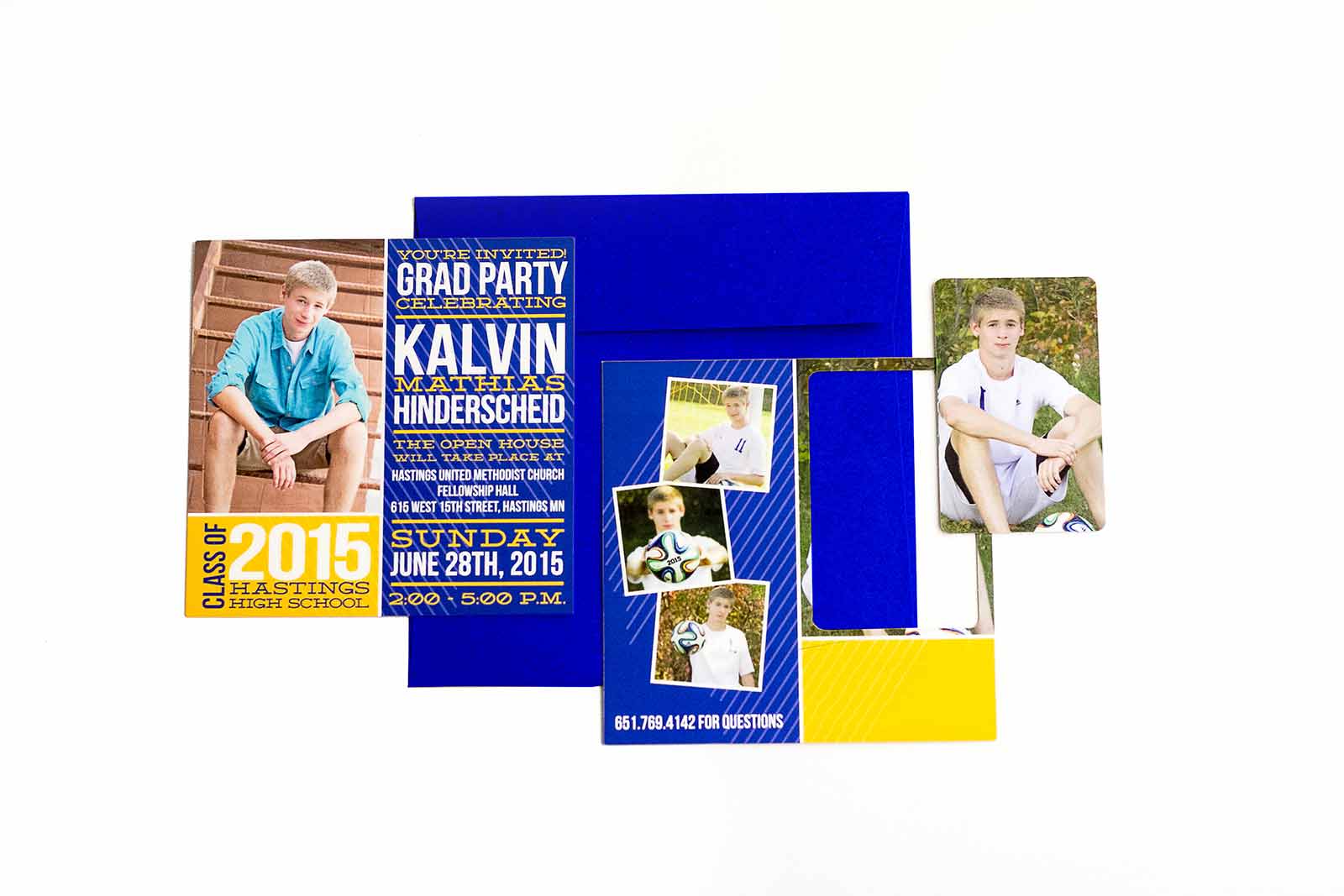 Kalvin Mathias Hinderscheid Grad Party Invites