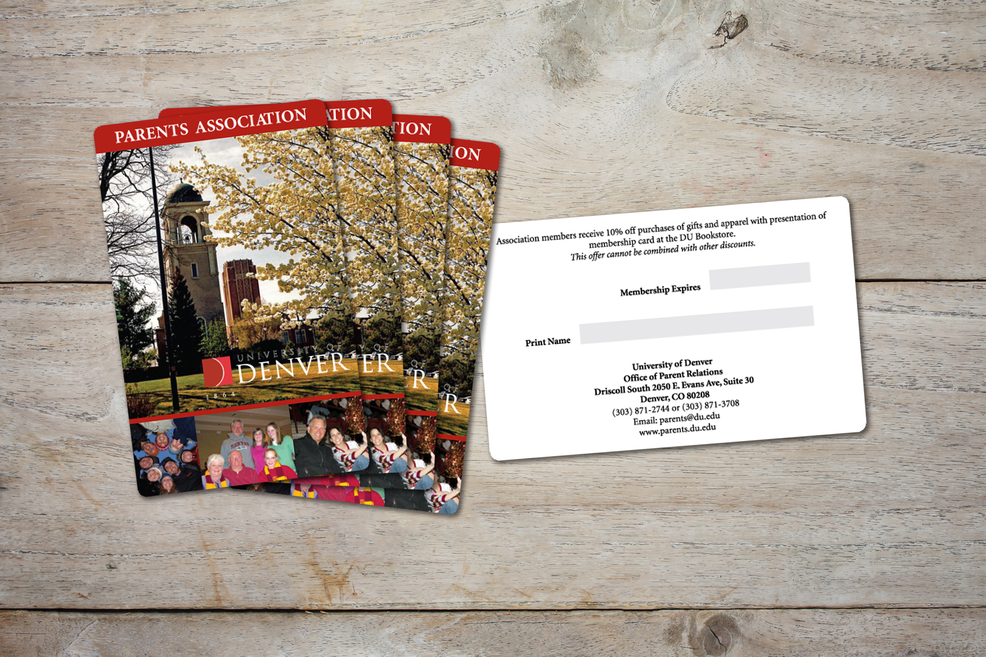University of Denver Parents Association Membership Cards