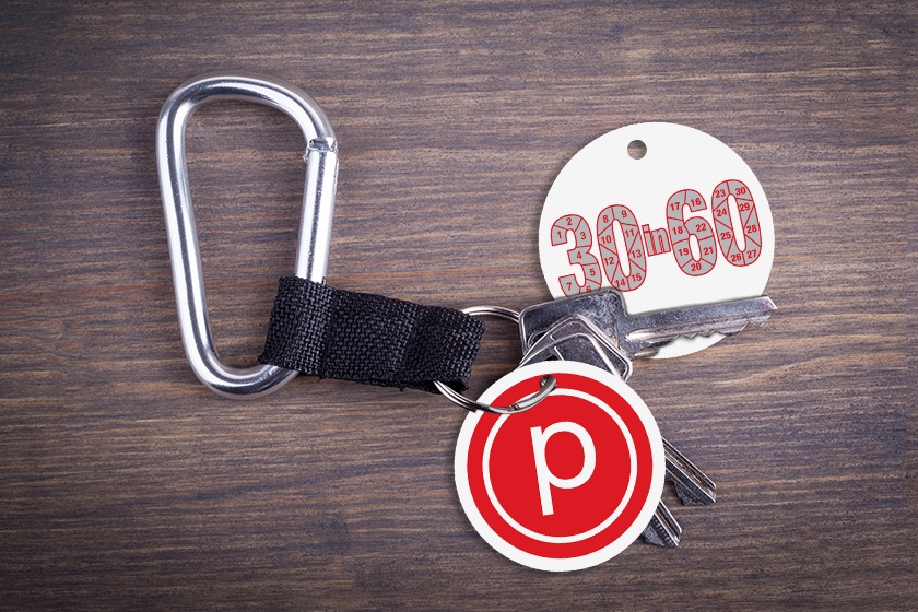 Pure Barre Circle Punch Card Key Tags