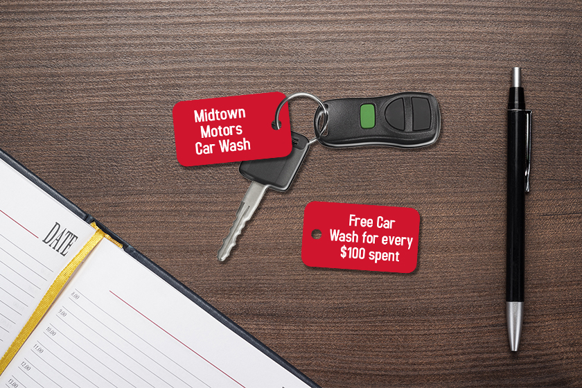 Midtown Motors Car Wash Key Tags