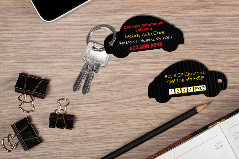 Moody Auto Care Oil Change Key Tags