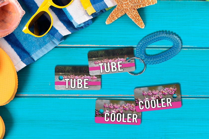 Skytubing Tube and Cooler Rental Key Tags