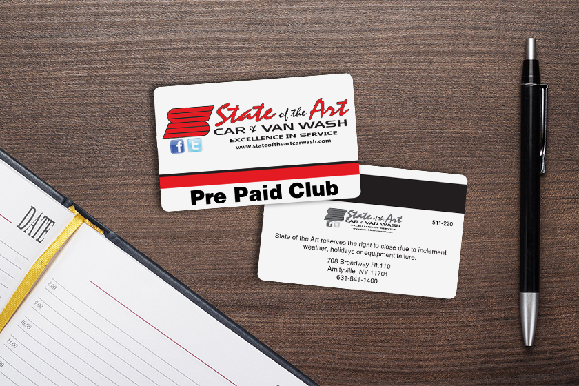 State of the Art Car & Van Wash Pre Paid Club Cards