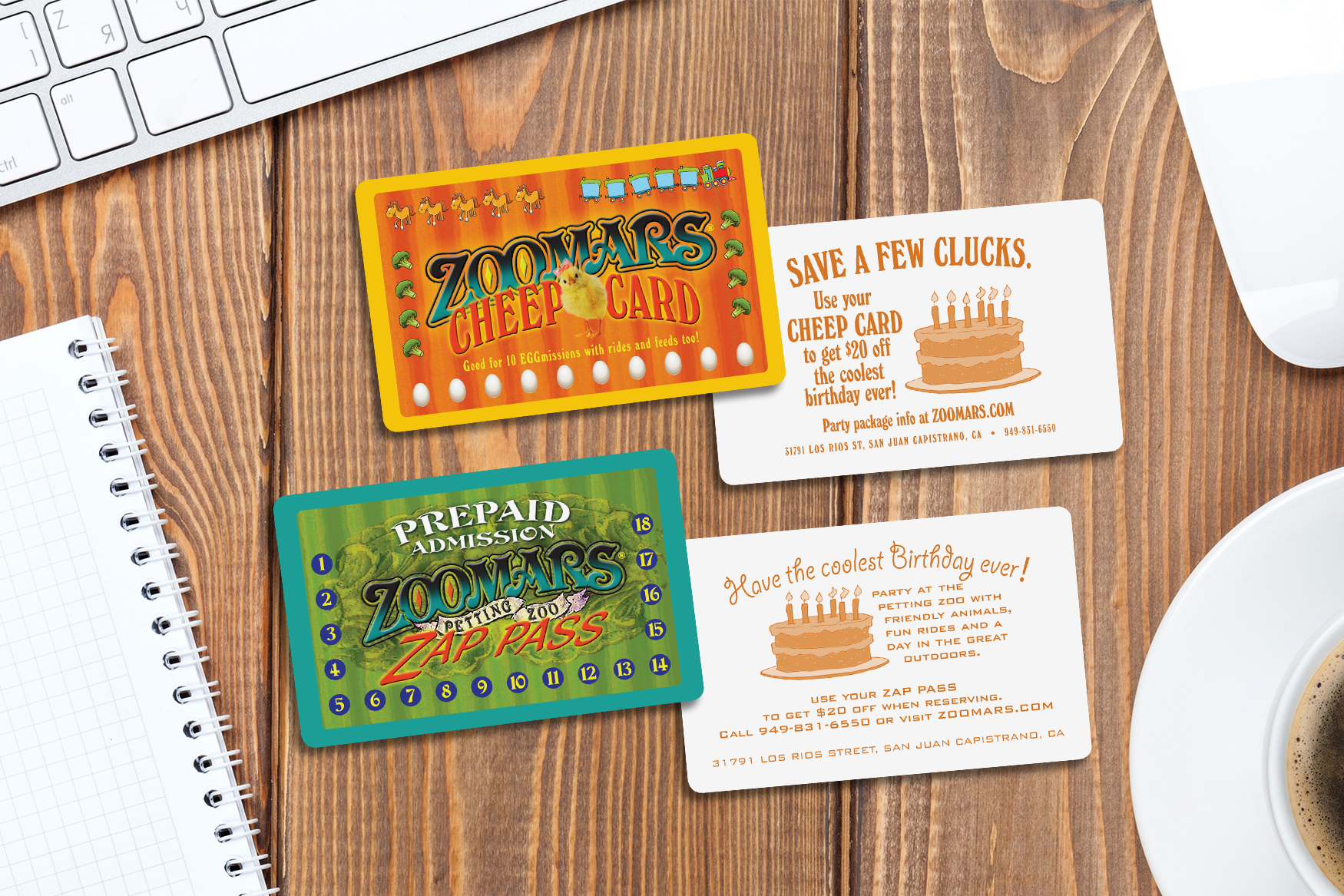 Zoomars Cheep Card and Petting Zoo Zap Pass