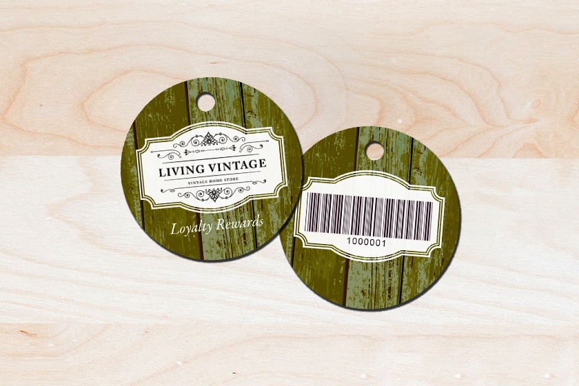 Living Vintage Home Store Loyalty Rewards Key Tags