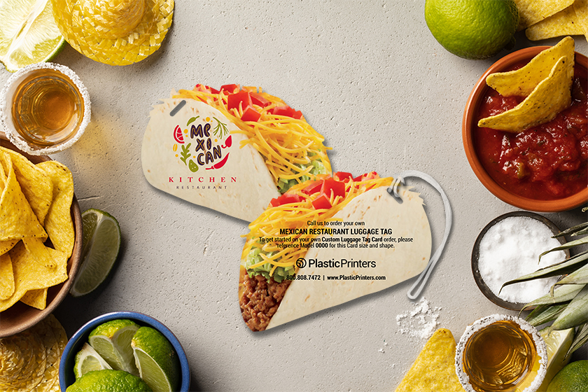 Mexican Kitchen Restaurant Taco Shaped Luggage Tags