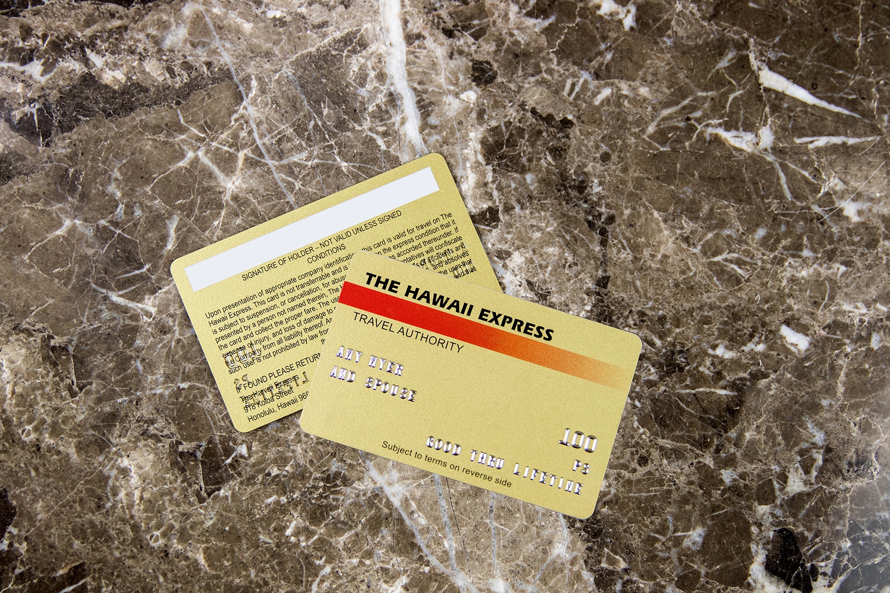 The Hawaii Express Travel Authority Membership Cards