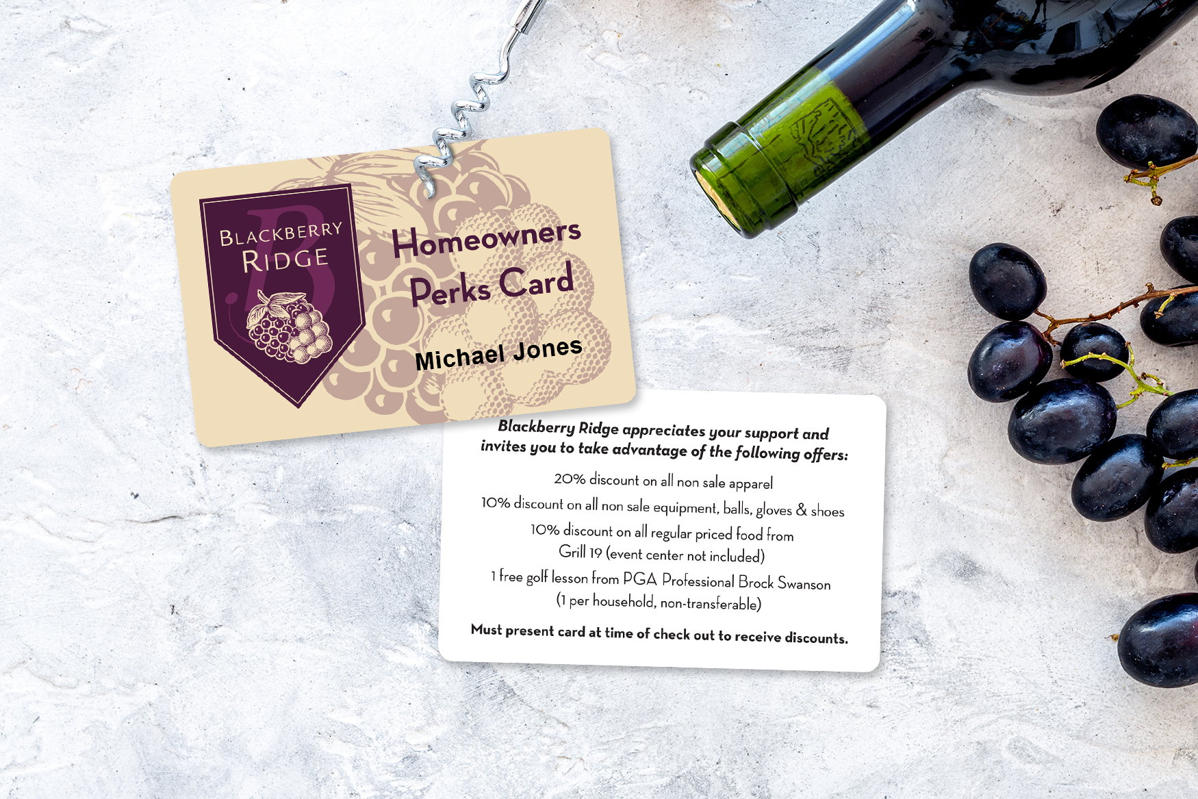 Blackberry Ridge Golf Club Homeowners Perks Cards