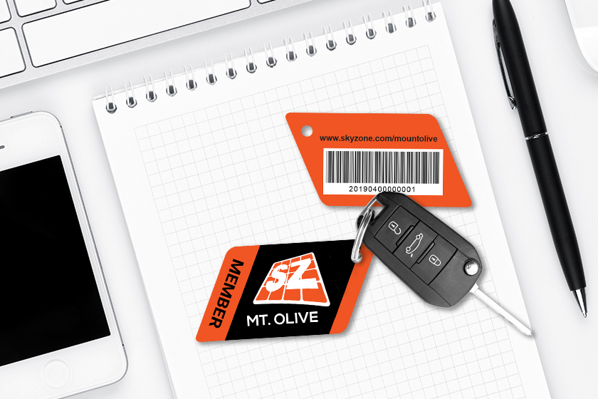 Sky Zone Mr. Olive Member Key Tags