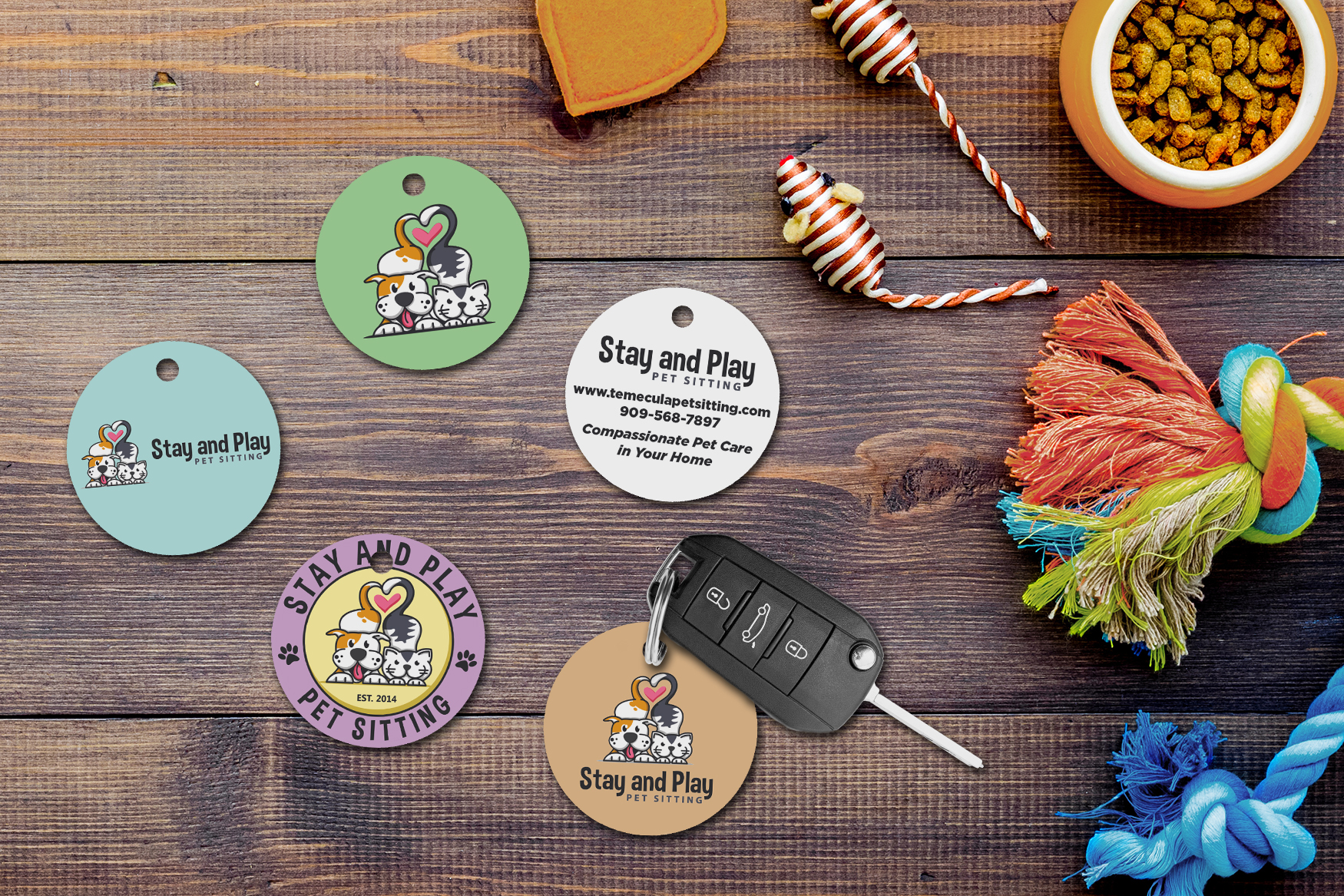 Stay and Play Pet Sitting Key Tags
