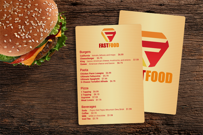 Fast Food Restaurant Menu