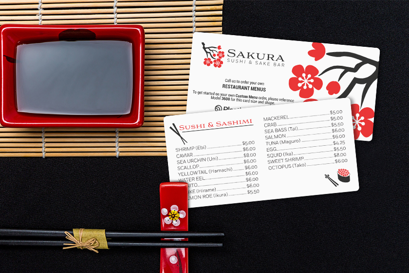 Sakura Sushi & Saki Bar Menu