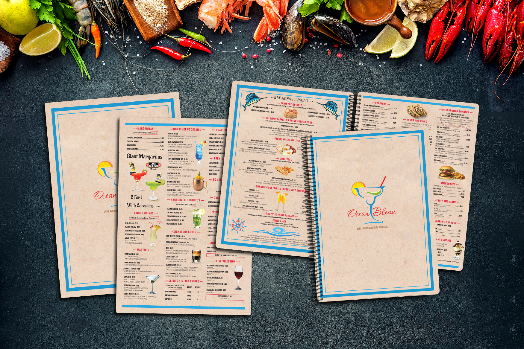Ocean Bleau Restaurant Menu