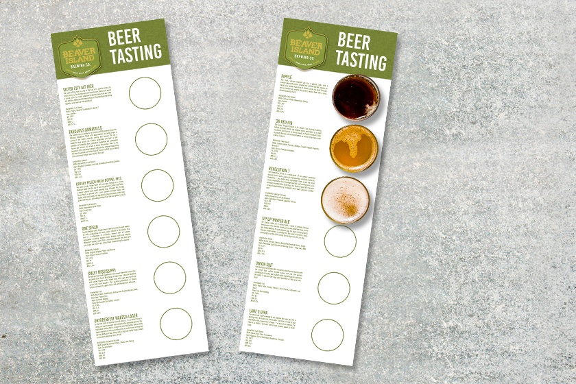 Beaver Island Brewing Company Beer Tasting Menu