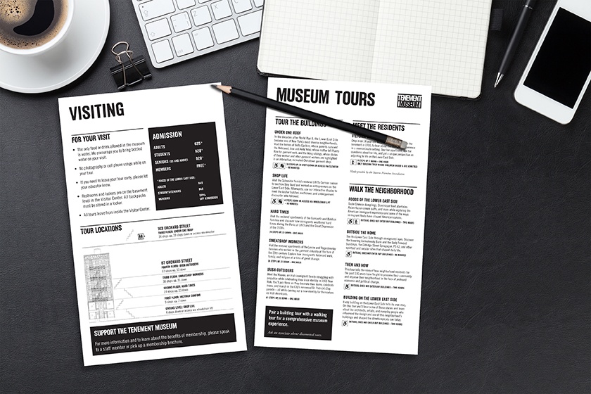 Tenement Museum Tour Menu