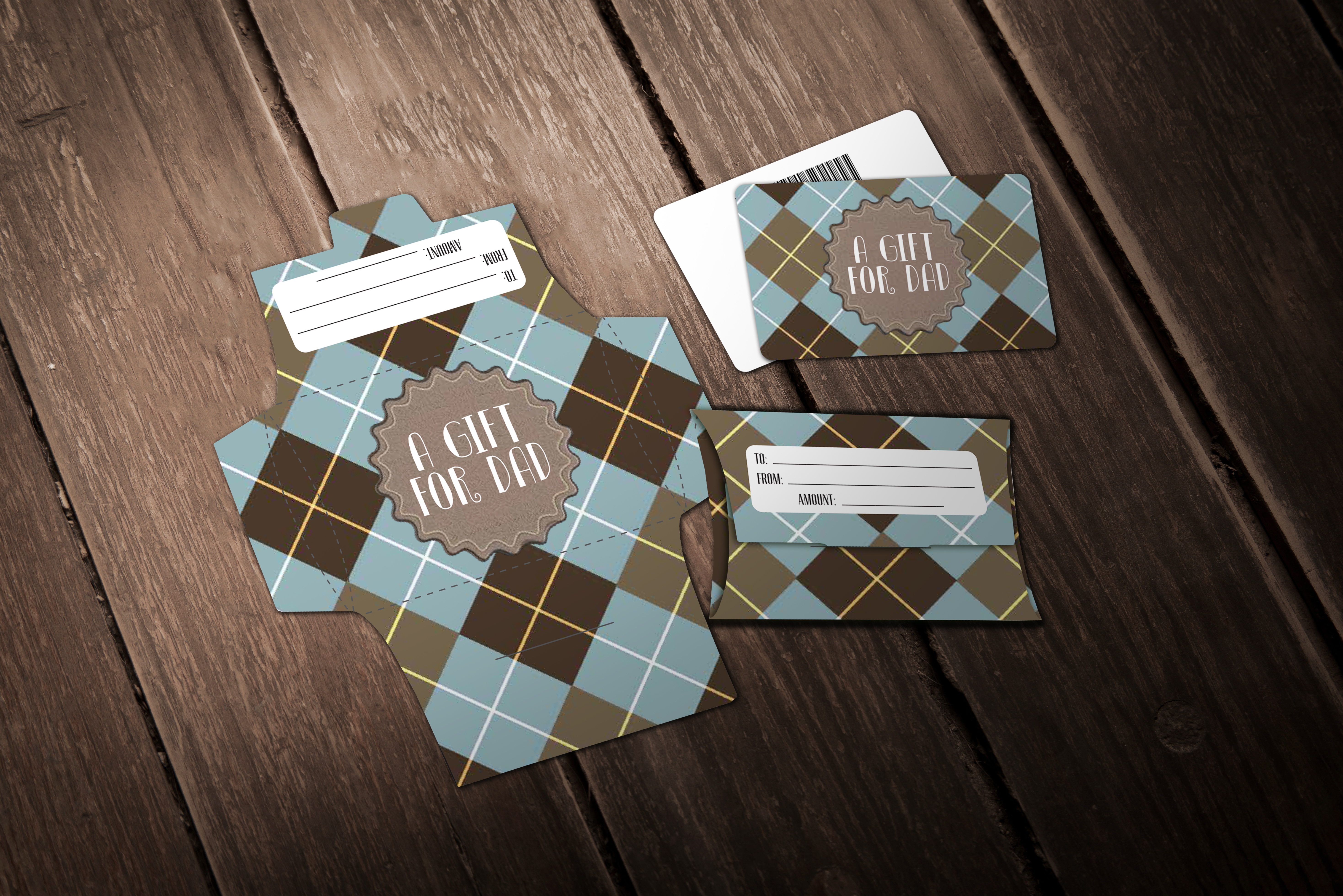 A Gift for Dad Argyle Pillow Boxes
