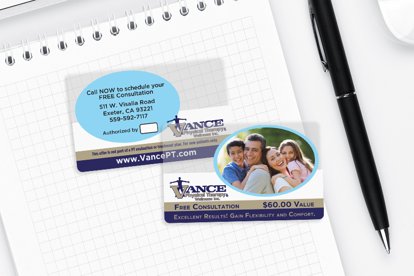 Vance Physical Therapy & Wellness Promotional Cards