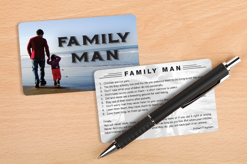 Family Man Core Values Card