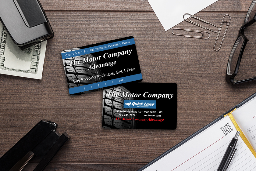 The Motor Company Advantage Punch Cards