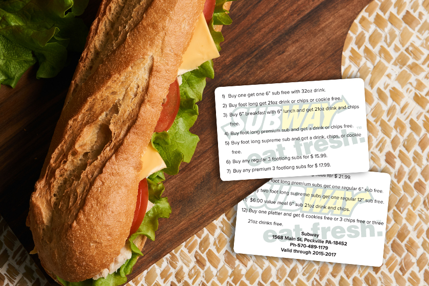 Subway Promotional Cards