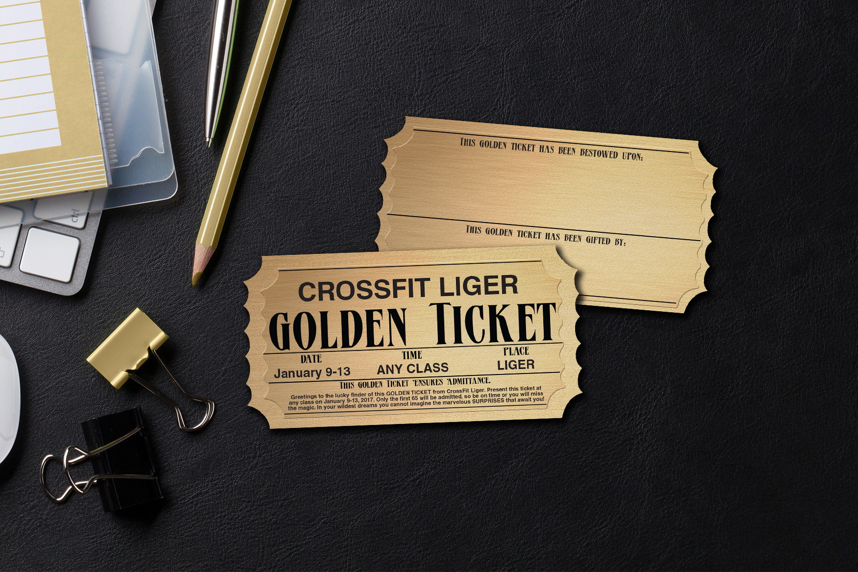 Crossfit Liger Golden Ticket Promotional Cards