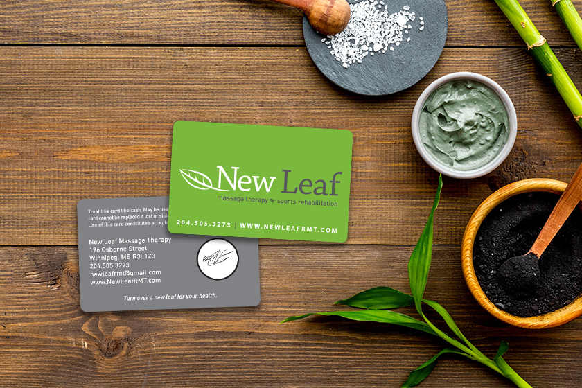 New Leaf Massage Therapy & Sports Rehabilitation Promo Cards
