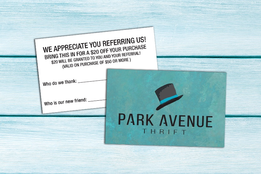 Park Avenue Thrift Referral Cards