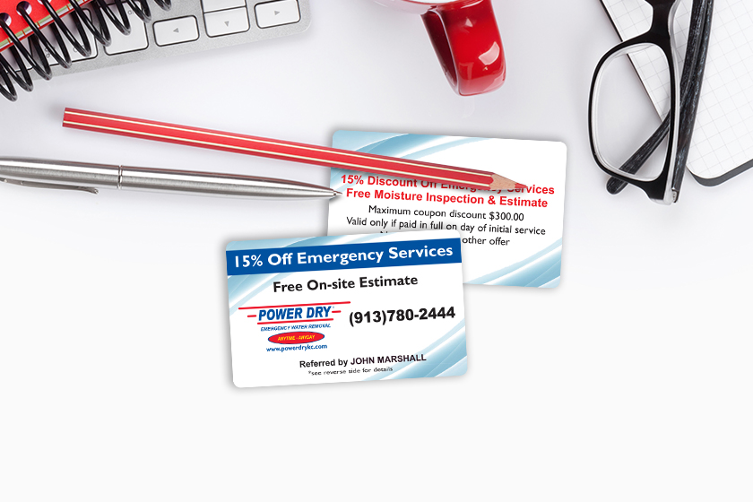 Power Dry Emergency Water Removal Discount Cards