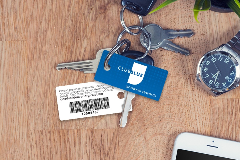 Club Blue Goodwill Rewards Key Tags