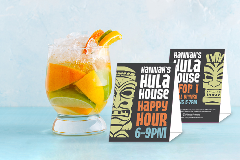 Hannah's Hula House Retaurant Table Tents