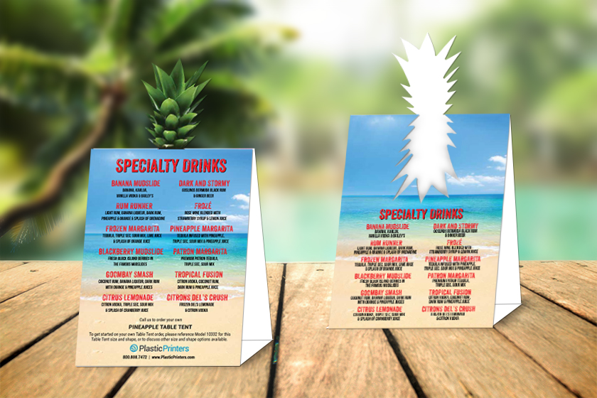 Pineapple Pop Up Specialty Drinks Table Tents