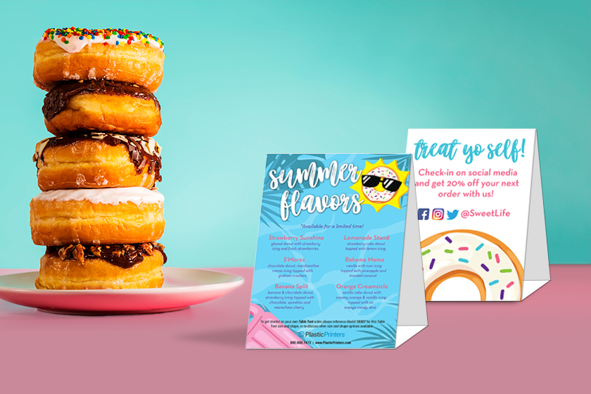 Sweet Life Donut Shop Table Tents