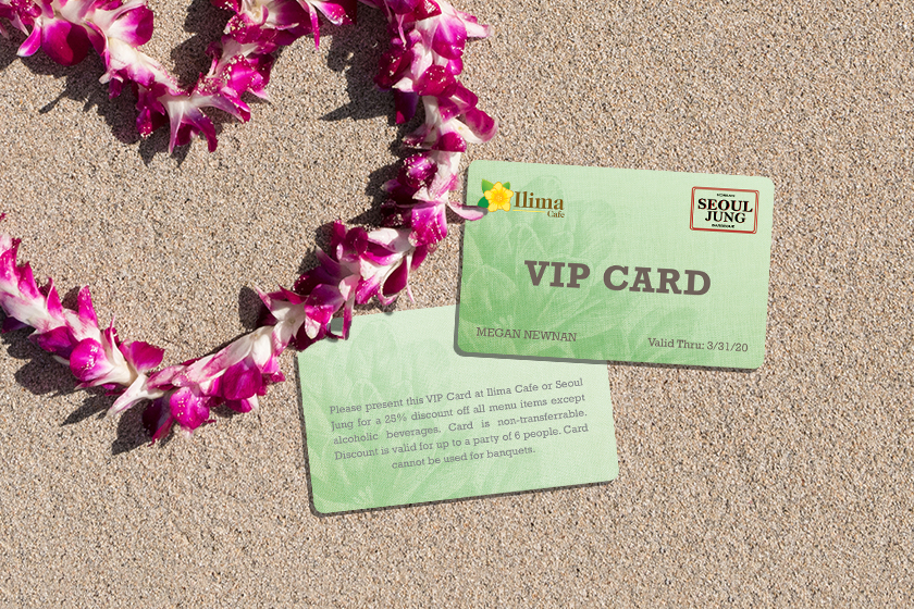 Ilima CafÃ© VIP Cards