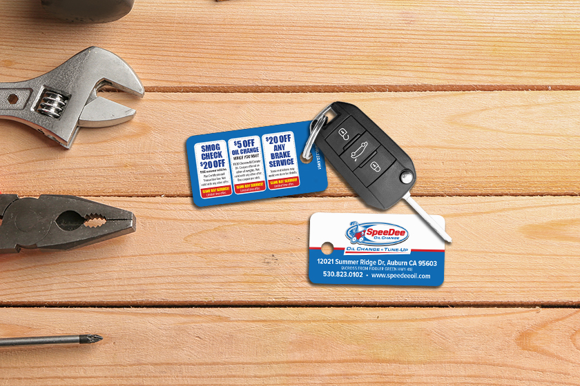 SpeeDee Oil Change VIP Key Tags