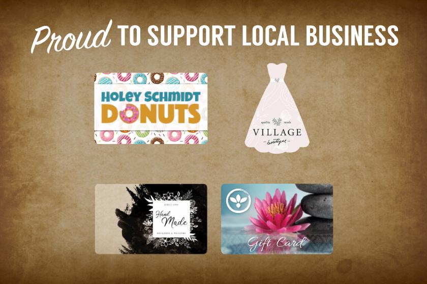 Custom gift cards printed by Plastic Printers