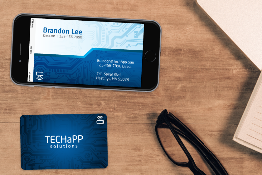 NFC business cards can transmit information straight to a smartphone