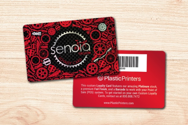 Platinum Loyalty Card with Barcode for Senoia Bicycle Shop