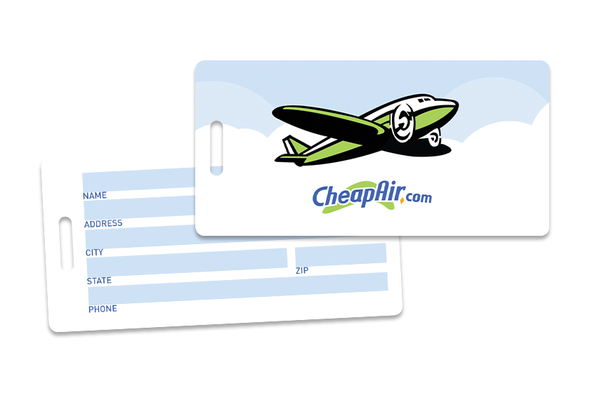 CheapAir.com Luggage Tag with a Writable Back