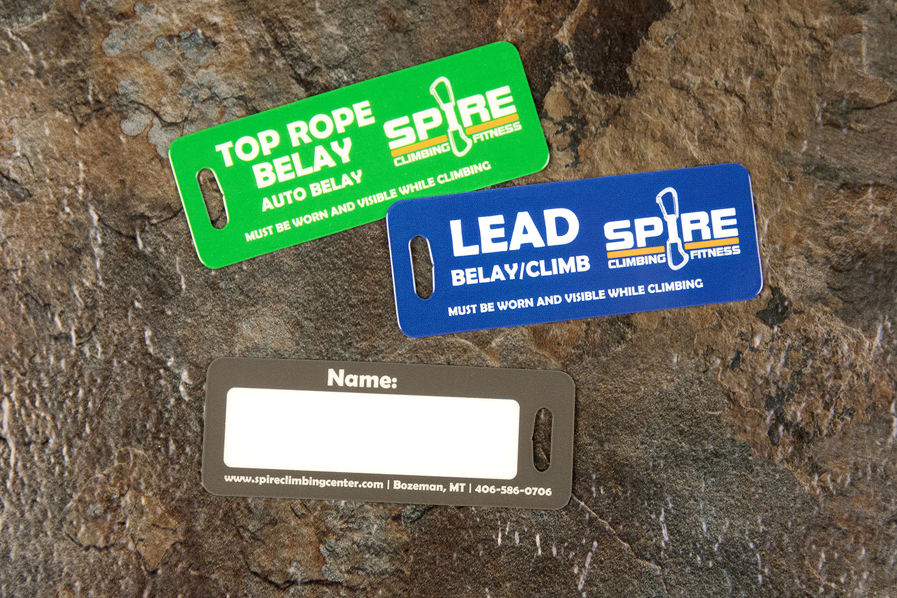 Spire Climbing & Fitness Key Tags
